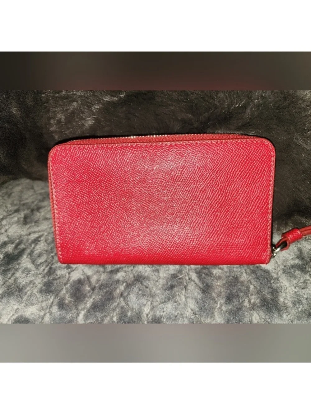 Coach Red Patch Embroidered Wristlet Wallet